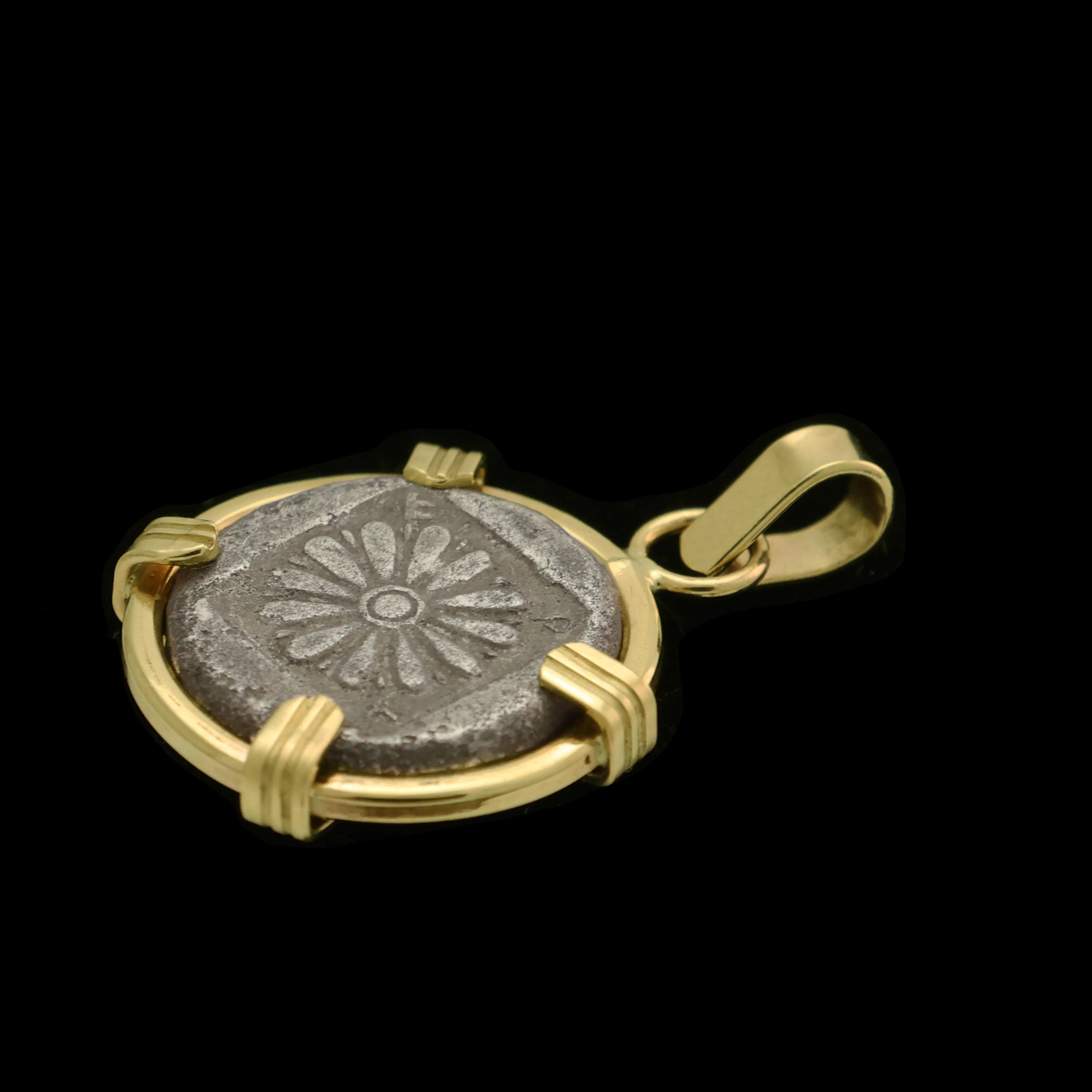 Ancient Greek Flower Coin Pendant - Image 3