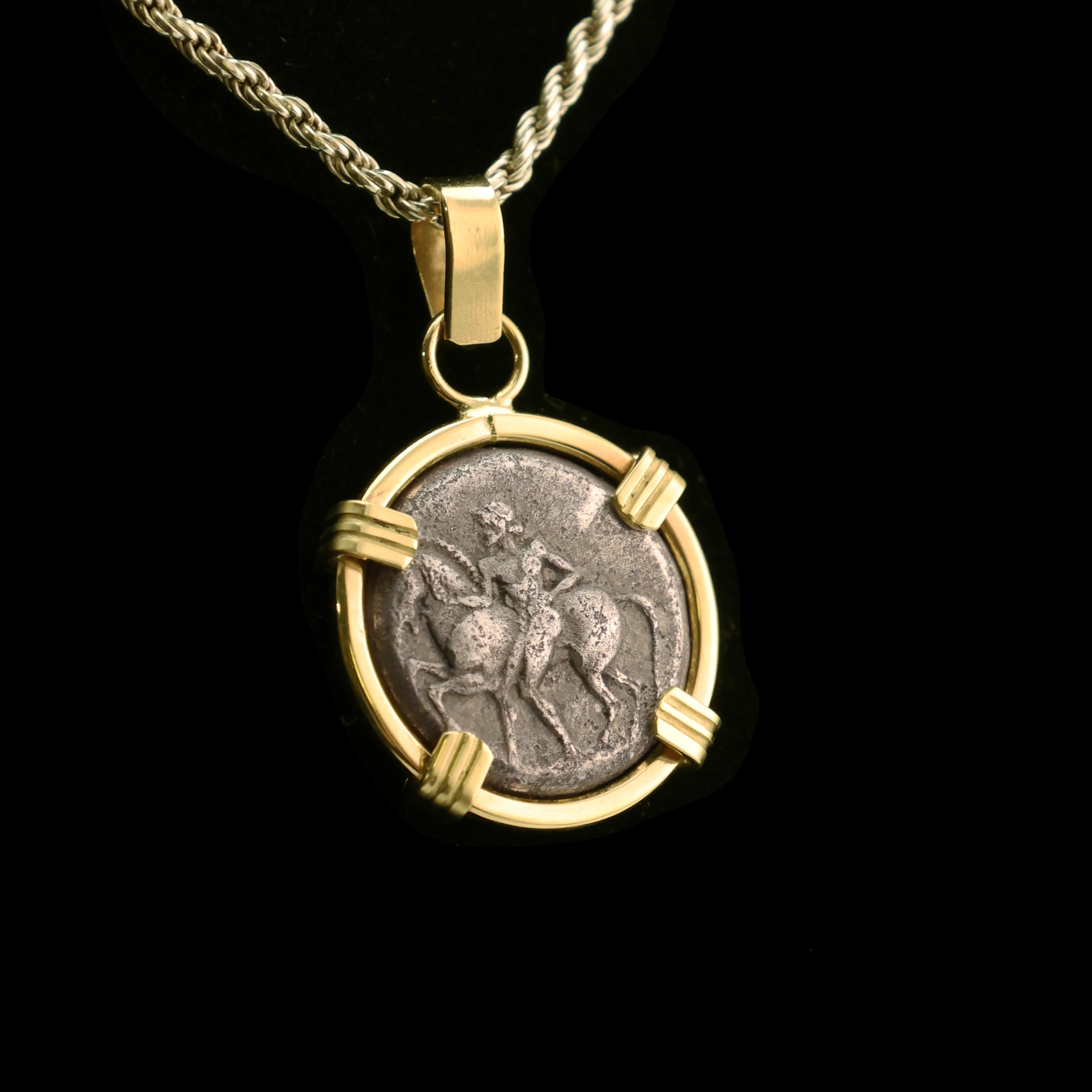 Ancient Greek Flower Coin Pendant - Image 4