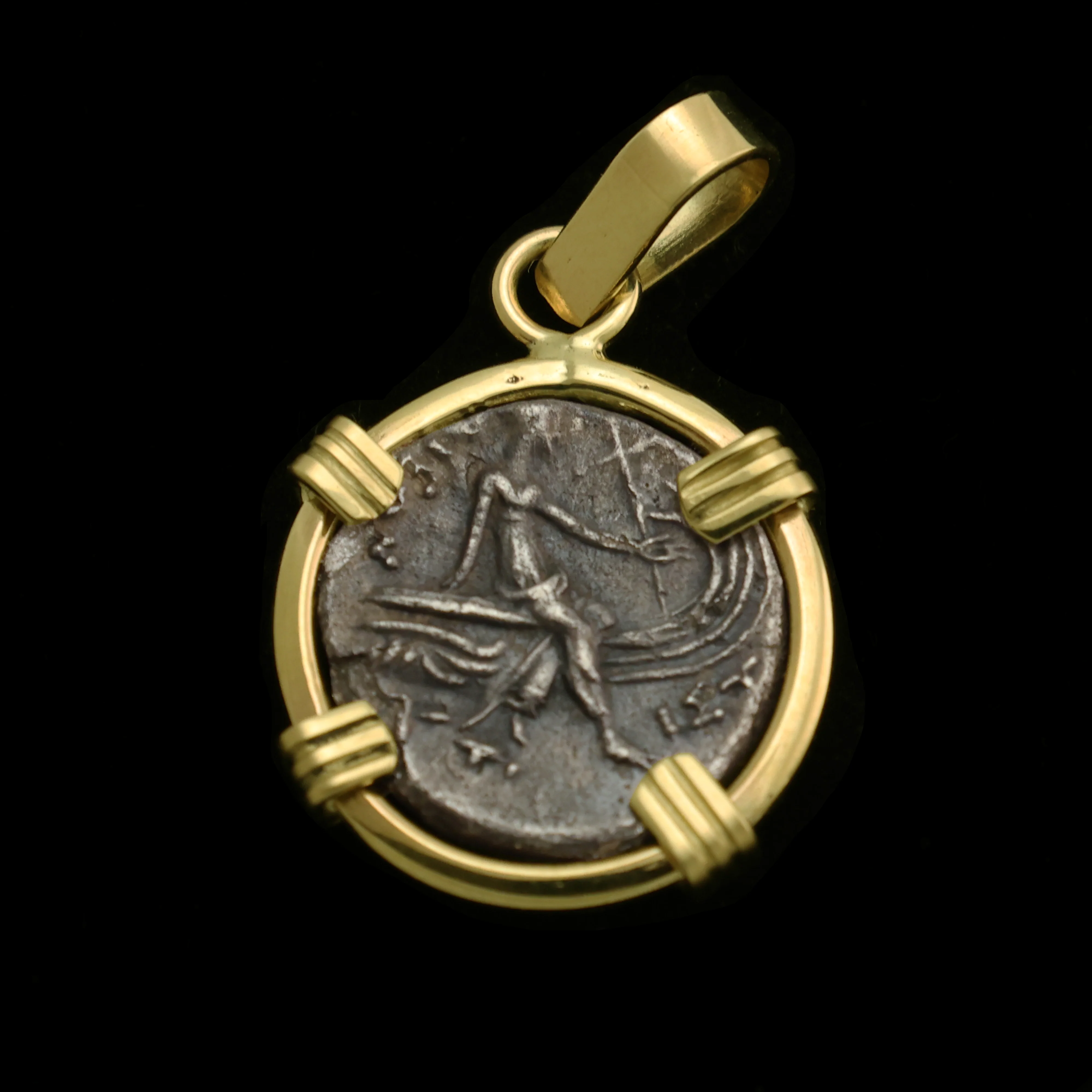 Ancient Greek Nymph Coin Pendant